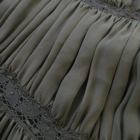 Balenciaga Silk Dress Knee Length Sleeveless Silk Lace Tucked Ribbon Transparent