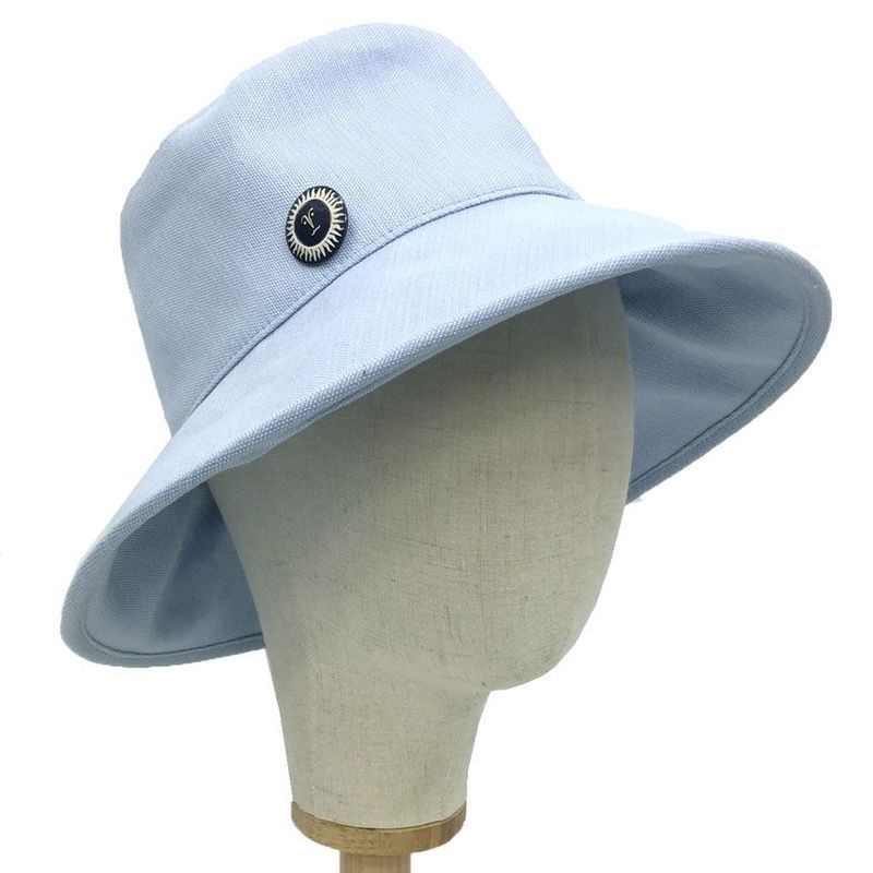 Hermes Hat Size 57 Chapeau Femme Gaelle Toile DE 231035n 6G57 Blue Size 57 New