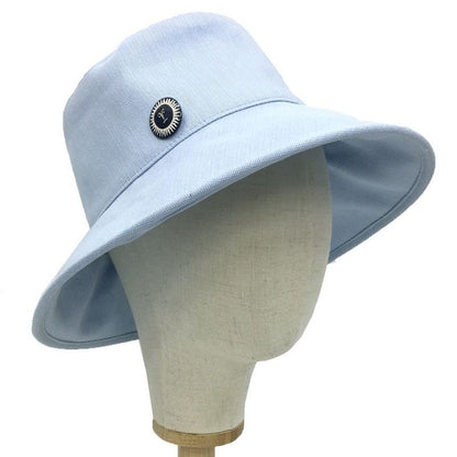 Hermes Hat Size 57 Chapeau Femme Gaelle Toile DE 231035n 6G57 Blue Size 57 New