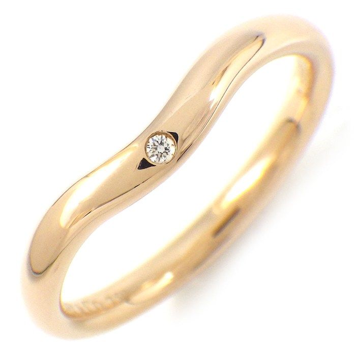 Tiffany & Co Tiffany & Co Ring Curved Band 60016783 1 Point Diamond 18K Pink