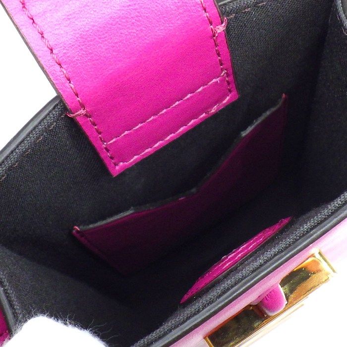 Fendi Shoulder Bag Graffi Phone Pouch 7as192 A5DY Pink Calf Leather Gold