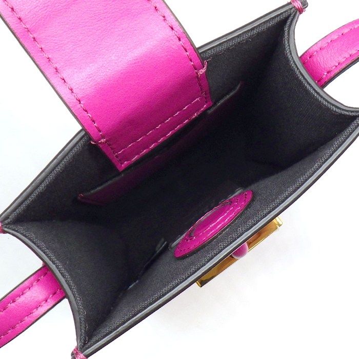 Fendi Shoulder Bag Graffi Phone Pouch 7as192 A5DY Pink Calf Leather Gold