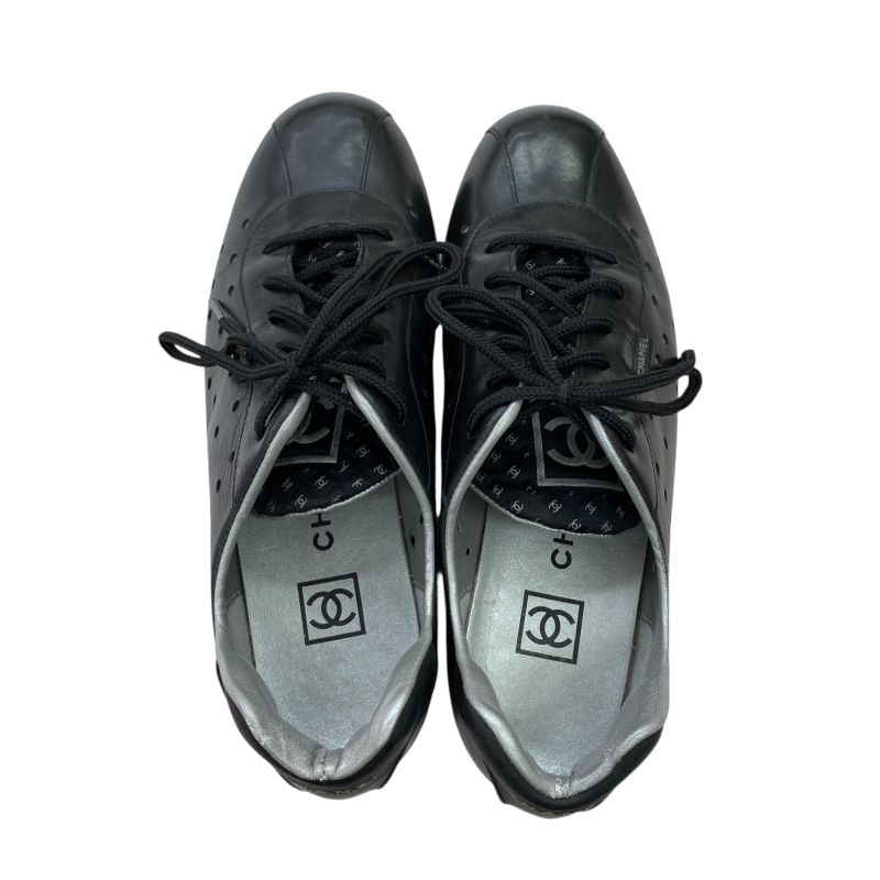 Em1182 Chanel Sport Line Sneakers Shoes 35 22cm (8.66in) Black