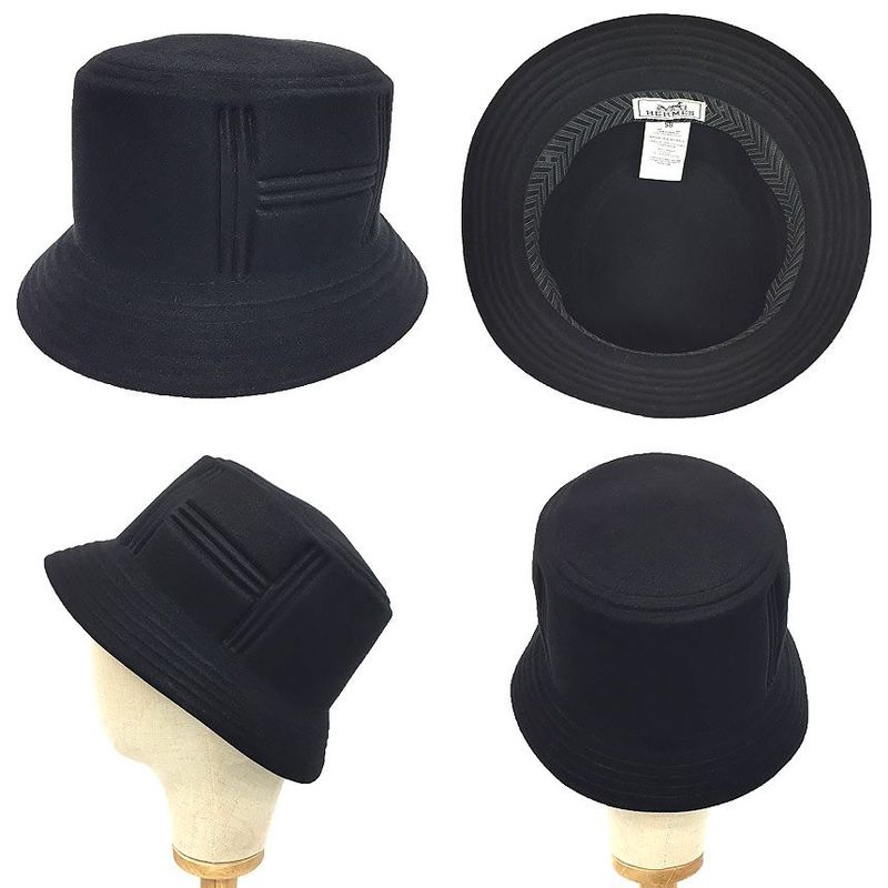 Hermes Hat Dalton H Dalton H Baguette Hat Baguette Hat Size 58 Black Aq11633