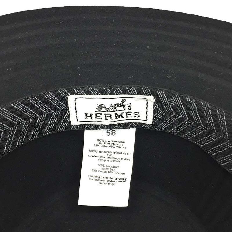 Hermes Hat Dalton H Dalton H Baguette Hat Baguette Hat Size 58 Black Aq11633