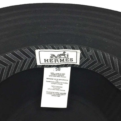 Hermes Hat Dalton H Dalton H Baguette Hat Baguette Hat Size 58 Black Aq11633