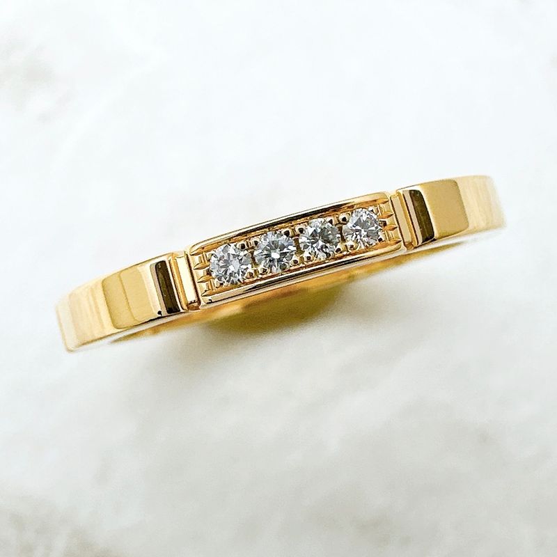 Cartier Maillon Panther Yellow Gold With Diamonds Ring 53 Size 13 Approx U