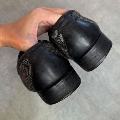 Gucci Horsebit Loafer GG Canvas Leather Black Silver Hardware 41 1 2 E Men's