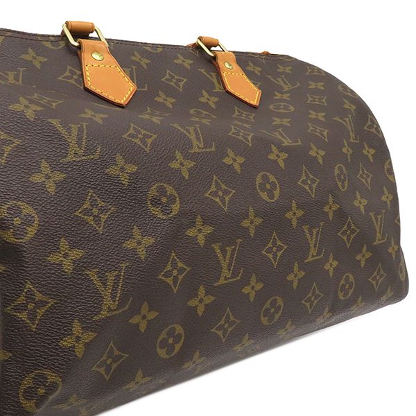 Louis Vuitton Handbag Speedy 35 Monogram Canvas Monogram Gold Hardware Brown