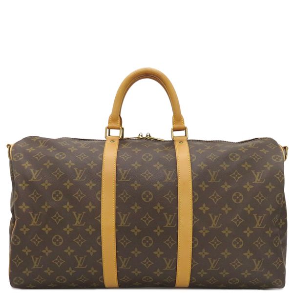 Louis Vuitton Boston Bag Keepall Bandoliere 50 Monogram Canvas Monogram Gold