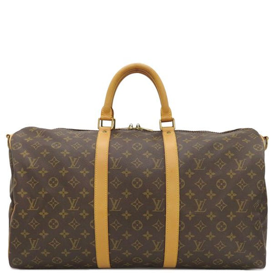 Louis Vuitton Boston Bag Keepall Bandoliere 50 Monogram Canvas Monogram Gold