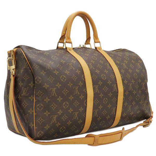 Louis Vuitton Boston Bag Keepall Bandoliere 50 Monogram Canvas Monogram Gold