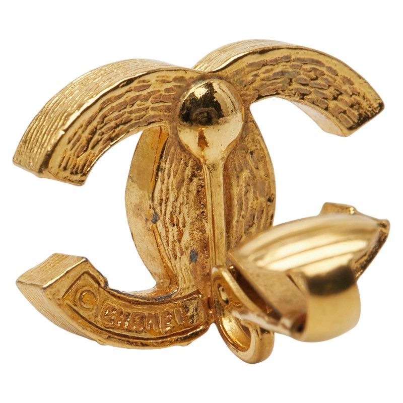 Chanel Coco Mark Gold Plated Rhinestone Ladies Chanel