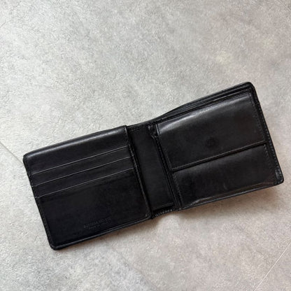 Bottega Veneta Intrecciato Bifold Wallet Calf Leather Pass Case Black Bifold