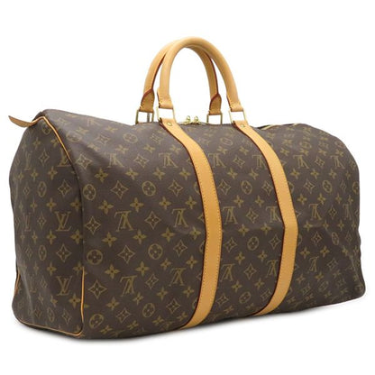 Louis Vuitton Boston Bag Keepall 50 Monogram Canvas Monogram Gold Hardware