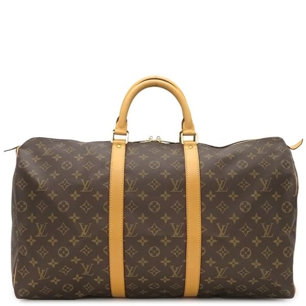 Louis Vuitton Boston Bag Keepall 50 Monogram Canvas Monogram Gold Hardware