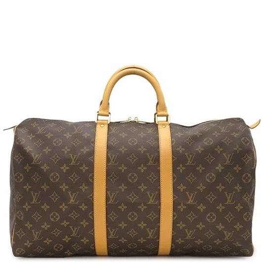 Louis Vuitton Boston Bag Keepall 50 Monogram Canvas Monogram Gold Hardware