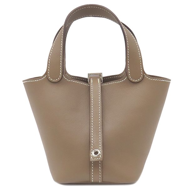 Hermes Handbag Picotin Lock Mikro Vorsluft Etoupe Silver Hardware Glazed N