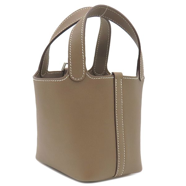 Hermes Handbag Picotin Lock Mikro Vorsluft Etoupe Silver Hardware Glazed N