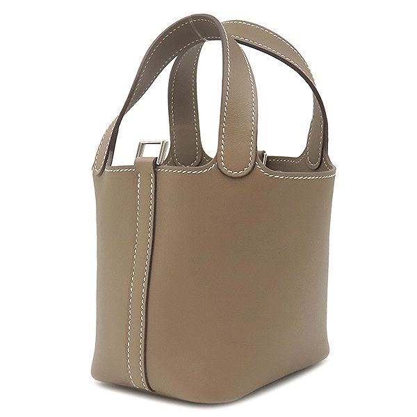 Hermes Handbag Picotin Lock Mikro Vorsluft Etoupe Silver Hardware Glazed N