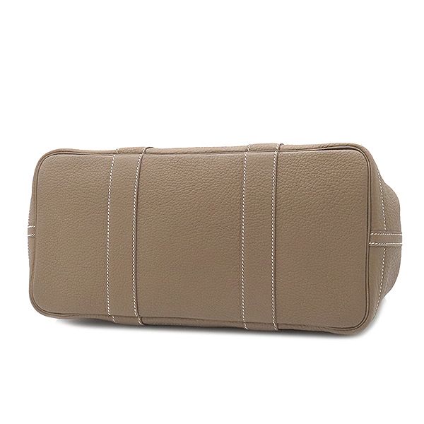 Hermes Tote Bag Garden Party PM Negonda Etoupe Silver Hardware Glaze Engraved C