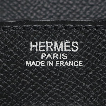 Hermes Handbag Birkin 25 Vaux Epson Black Silver Hardware Black I Engraved