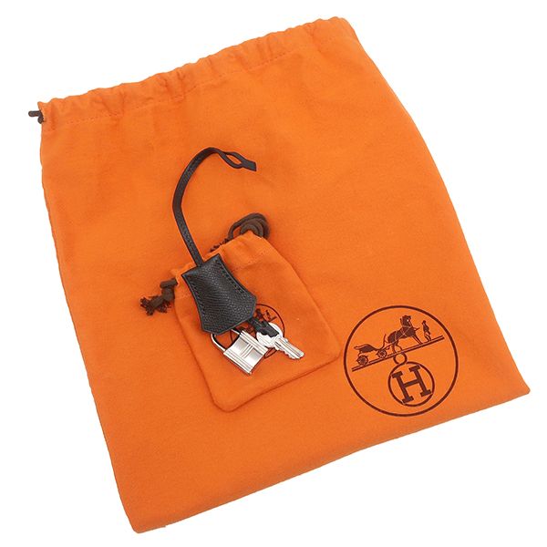 Hermes Handbag Birkin 25 Vaux Epson Black Silver Hardware Black I Engraved