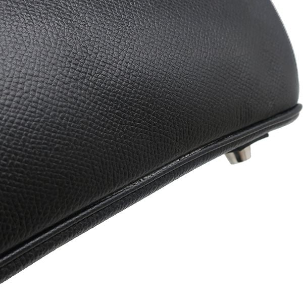 Hermes Handbag Birkin 25 Vaux Epson Black Silver Hardware Black I Engraved