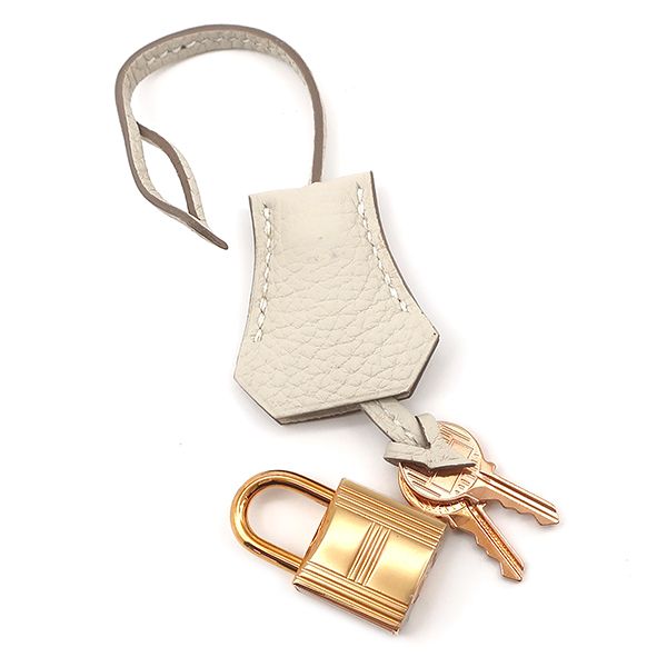 Hermes Handbag Birkin 25 Togo Cles Rose Gold Hardware Off White Rg Pg Z Engraved