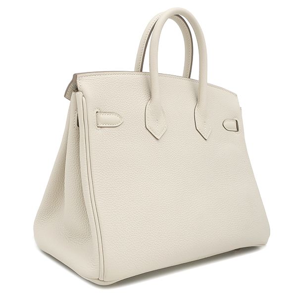 Hermes Handbag Birkin 25 Togo Cles Rose Gold Hardware Off White Rg Pg Z Engraved