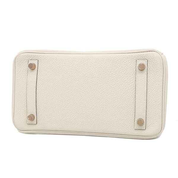 Hermes Handbag Birkin 25 Togo Cles Rose Gold Hardware Off White Rg Pg Z Engraved