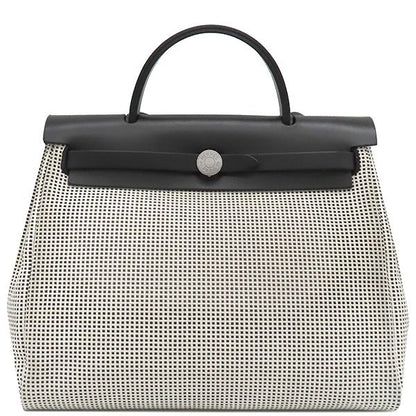 Hermes 2way Bag Herbag Her Bag Zip PM 31 le Tourne Canvas Leather Toile