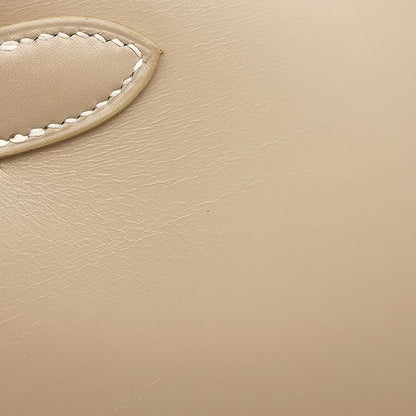 Hermes 2-Way Bag Kelly 28 Outer Stitch Guilloche Box Calf Pouss Iere Silver