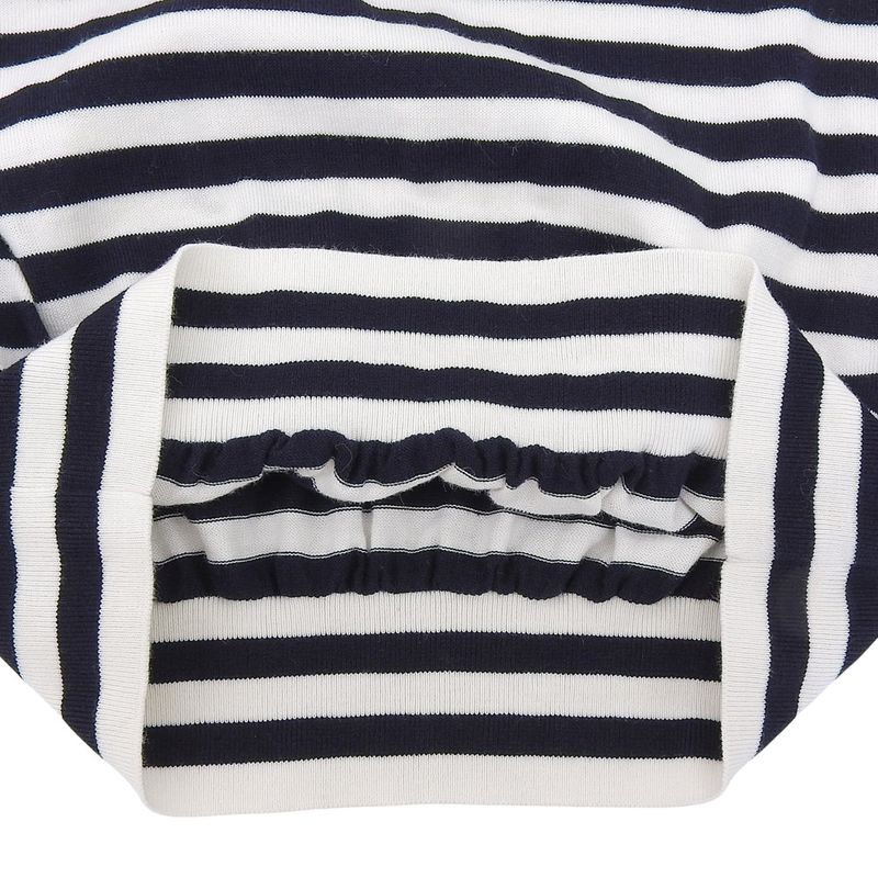 Prada Striped Short Sleeve Cotton T-shirt Top Women's Navy And White 40 P24v1d