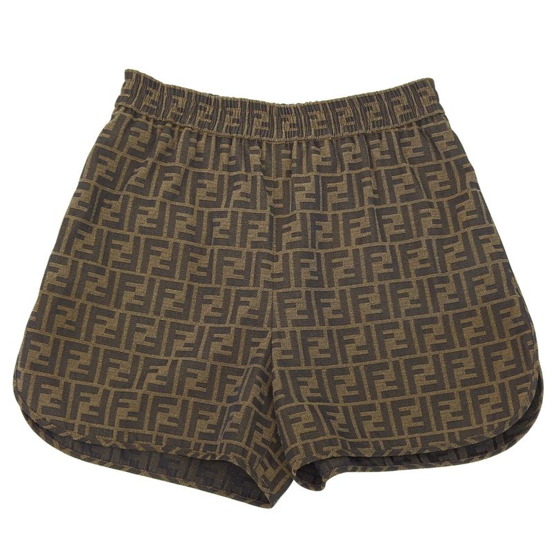 Fendi Beautiful Canvas Shorts Bottoms Women Brown 38 Fr6259 A5W3 36