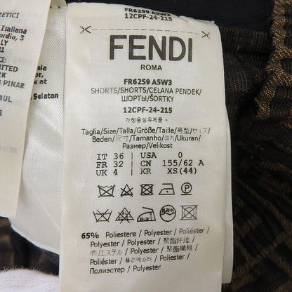 Fendi Beautiful Canvas Shorts Bottoms Women Brown 38 Fr6259 A5W3 36