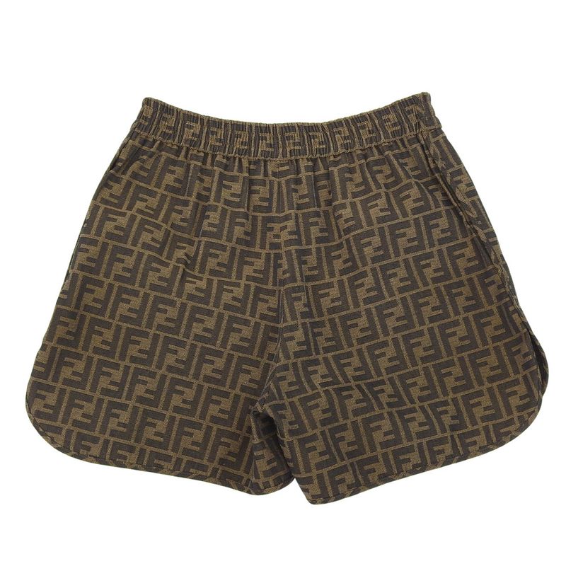 Fendi Beautiful Canvas Shorts Bottoms Women Brown 38 Fr6259 A5W3 36