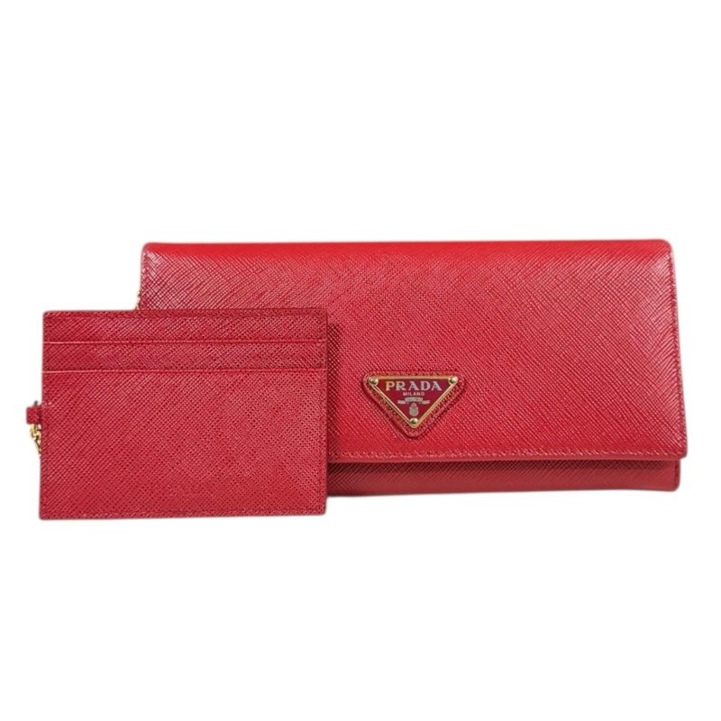 Prada Saffiano Long Wallet Leather 1mh132 Ladies Prada Preowned Prada