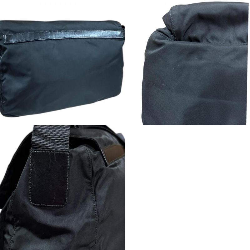 Prada Messenger Bag Shoulder Bag Nylon Bt1738 Black Unisex Prada Preowned Prada