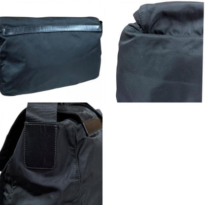 Prada Messenger Bag Shoulder Bag Nylon Bt1738 Black Unisex Prada Preowned Prada