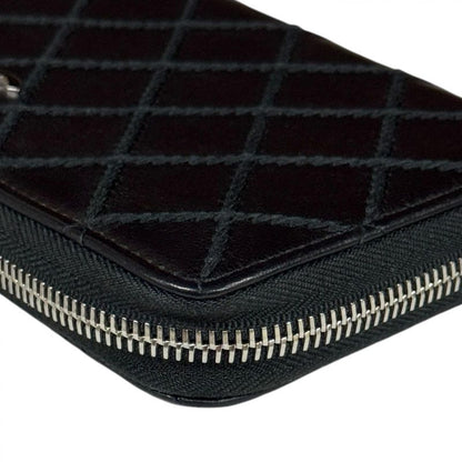 Chanel Wild Stitch Long Wallet Leather Women's Chanel Preowned Chanel