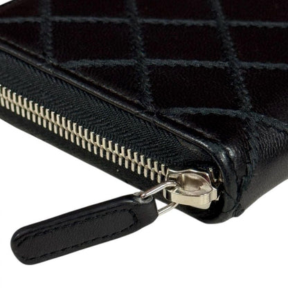 Chanel Wild Stitch Long Wallet Leather Women's Chanel Preowned Chanel
