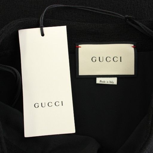 Gucci Skirt Knee Length Flared Bicolor Silk Blend 36 Black White 493602 YT