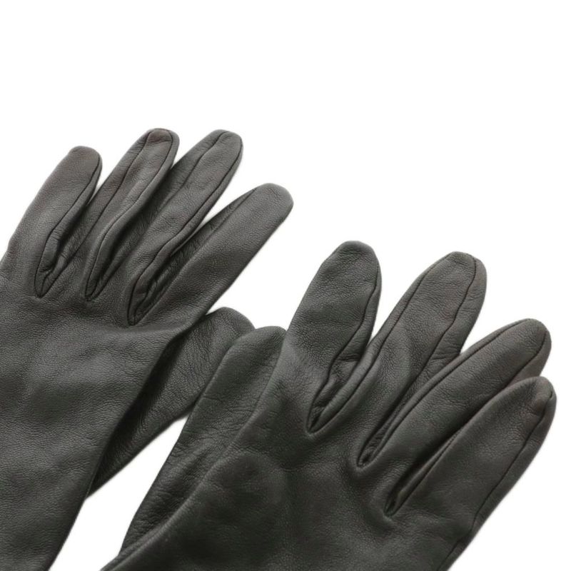 Hermes Kelly Gloves Cadenas Padlock Leather 6.5 Brown AN10 - OH