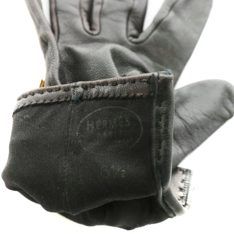 Hermes Kelly Gloves Cadenas Padlock Leather 6.5 Brown AN10 - OH