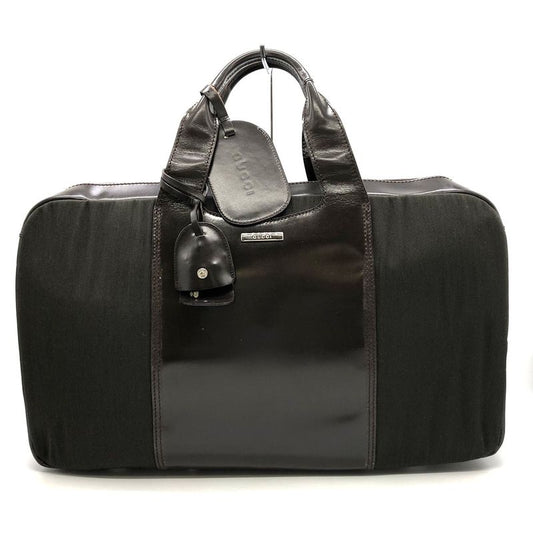 Gucci 010 0305 Business Bag Briefcase With Key Nylon Leather Khaki Brown