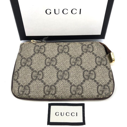 Gucci 447964 Coin Case Mini Wallet Key Holder GG Supreme Brown Ladies Men