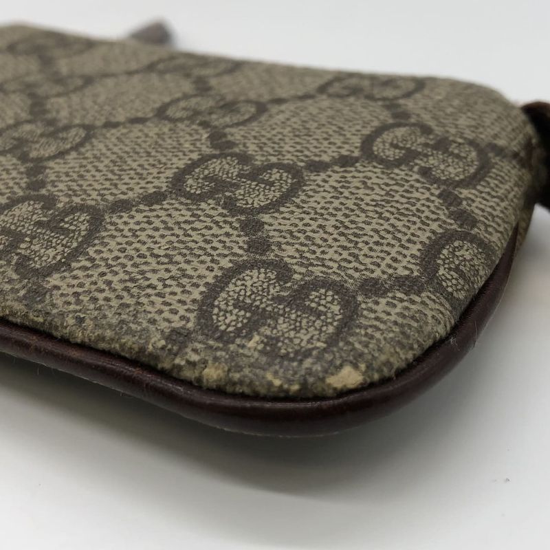 Gucci 447964 Coin Case Mini Wallet Key Holder GG Supreme Brown Ladies Men