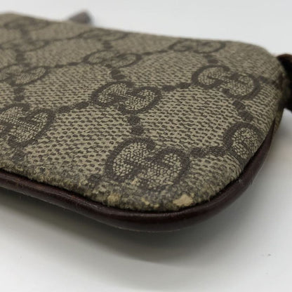 Gucci 447964 Coin Case Mini Wallet Key Holder GG Supreme Brown Ladies Men