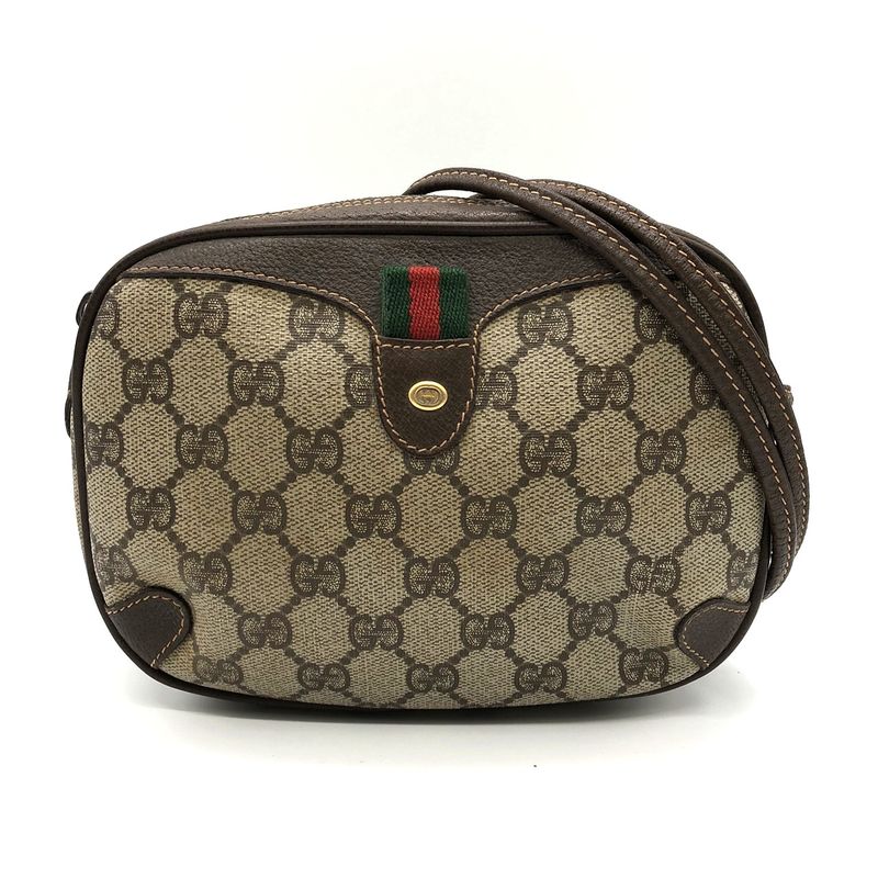 Gucci Old Gucci Shoulder Bag Pochette GG Supreme Sherry Vintage Brown Ladies